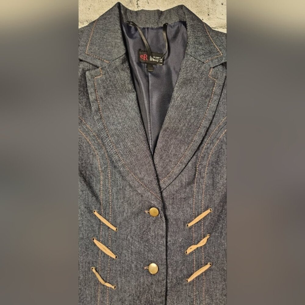 90's Vintage Edward'os Denim Blazer - Picture 8 of 12